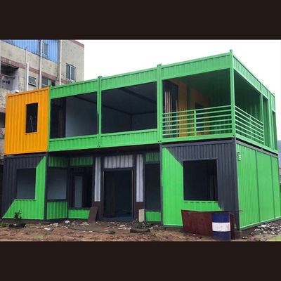 comprar Casa de contenedores de trabajo pesado 2 pisos de acero brillante barra plana con estructura de acero galvanizado en caliente online manufacture