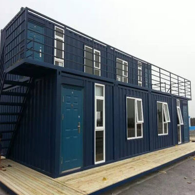 comprar Casa de contêiner de 2 andares de aço leve padrão de camada dupla com telhado de chapa de aço galvanizado online manufacture