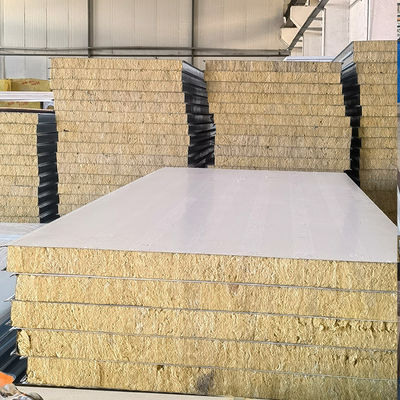 Painel de vidro de alta resistência Sandwich Rockwool com classificação de incêndio classe A1 e resistência à tração ≥ 7,5 kPa