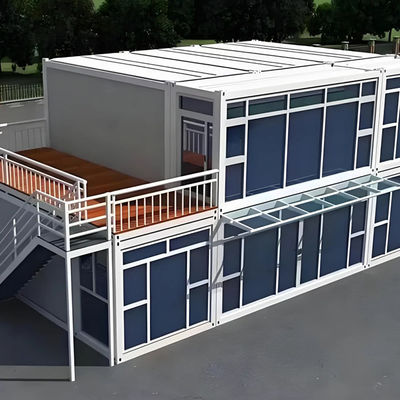 Khả năng tải trên mái nhà 60 kg / m2 Nhà container được chế tạo sẵn bằng gói phẳng với trải nghiệm sống và vật liệu nhà thông minh