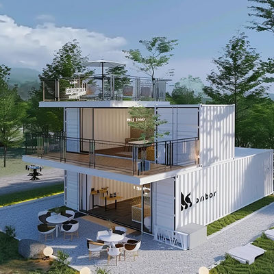Modern Corten Steel Wall Art Villa Container House Dengan Tinggi Rendering Hingga 4,2m